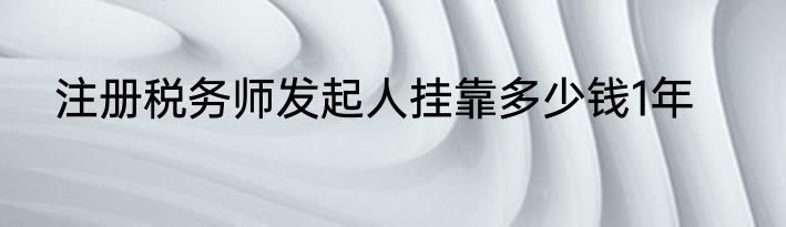 注册税务师发起人挂靠多少钱1年
