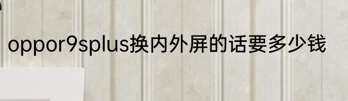 oppor9splus换内外屏的话要多少钱