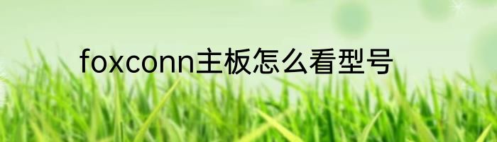 foxconn主板怎么看型号