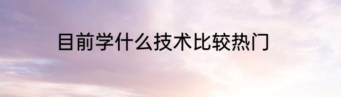 目前学什么技术比较热门