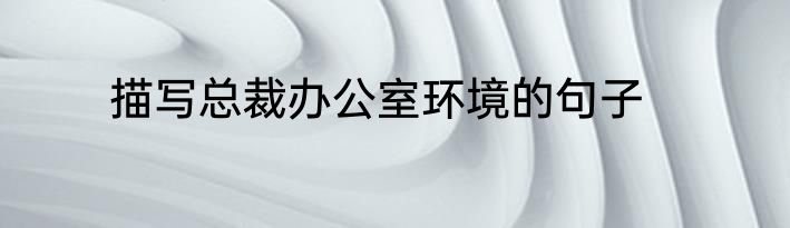 描写总裁办公室环境的句子