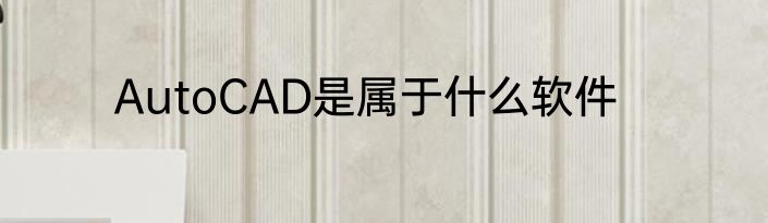 AutoCAD是属于什么软件