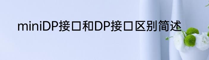 miniDP接口和DP接口区别简述