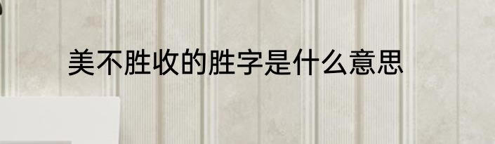 美不胜收的胜字是什么意思
