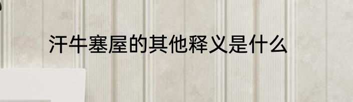 汗牛塞屋的其他释义是什么