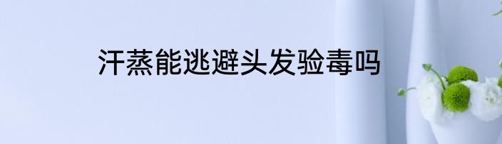 汗蒸能逃避头发验毒吗