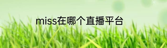 miss在哪个直播平台