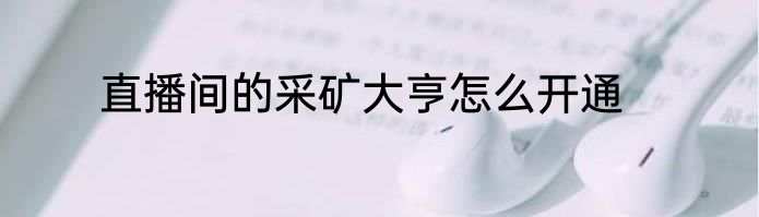 直播间的采矿大亨怎么开通