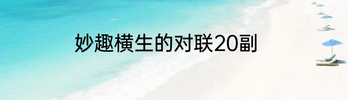 妙趣横生的对联20副