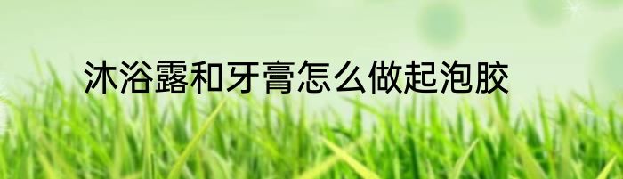 沐浴露和牙膏怎么做起泡胶