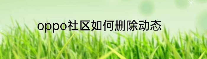 oppo社区如何删除动态
