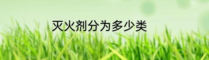 灭火剂分为多少类