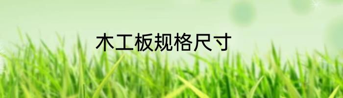 木工板规格尺寸