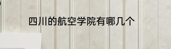 四川的航空学院有哪几个
