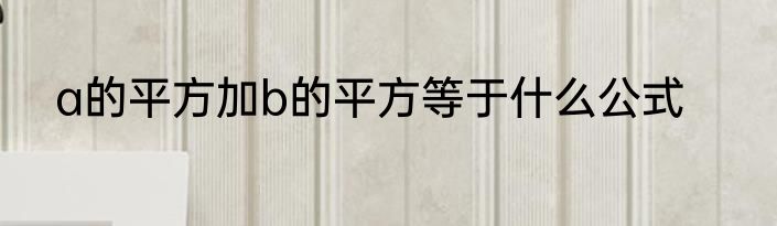 a的平方加b的平方等于什么公式