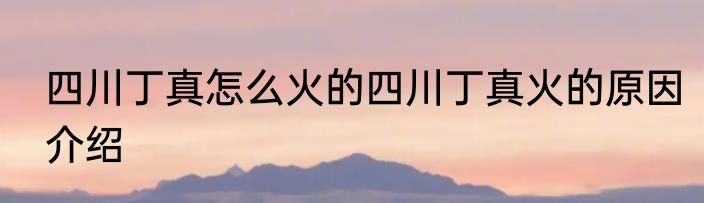 四川丁真怎么火的四川丁真火的原因介绍
