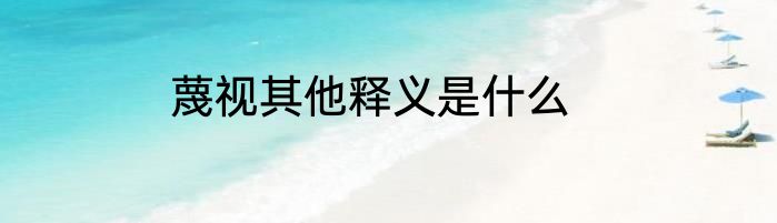 蔑视其他释义是什么