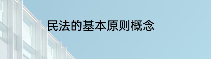 民法的基本原则概念