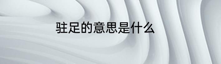 驻足的意思是什么