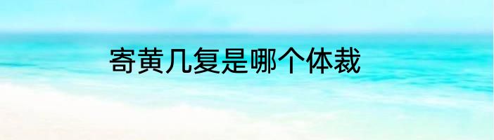 寄黄几复是哪个体裁