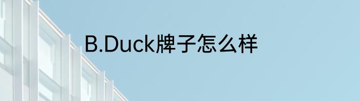 B.Duck牌子怎么样