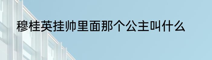 穆桂英挂帅里面那个公主叫什么