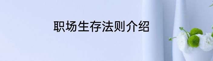 职场生存法则介绍