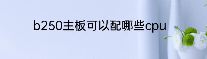 b250主板可以配哪些cpu