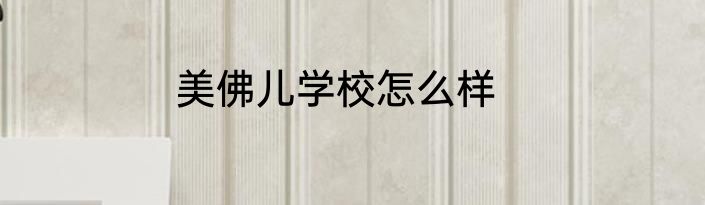 美佛儿学校怎么样