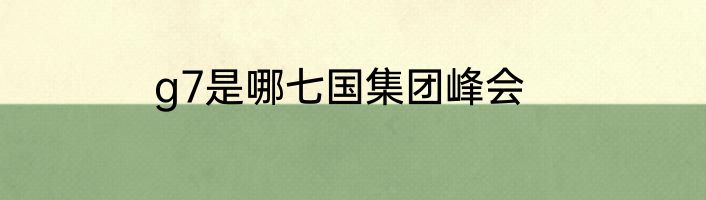 g7是哪七国集团峰会