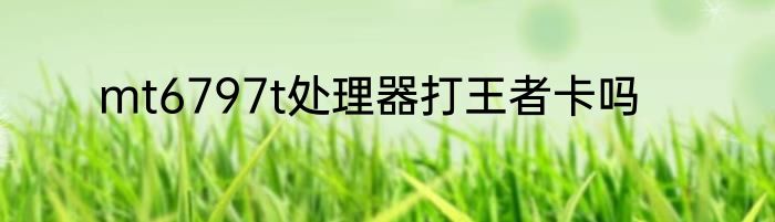 mt6797t处理器打王者卡吗