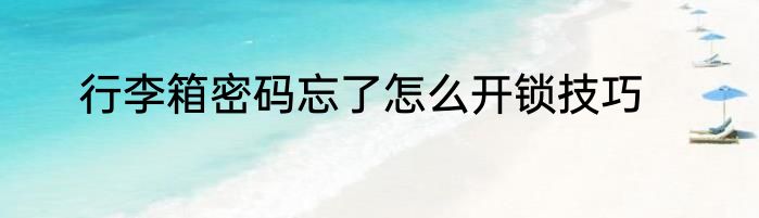 行李箱密码忘了怎么开锁技巧