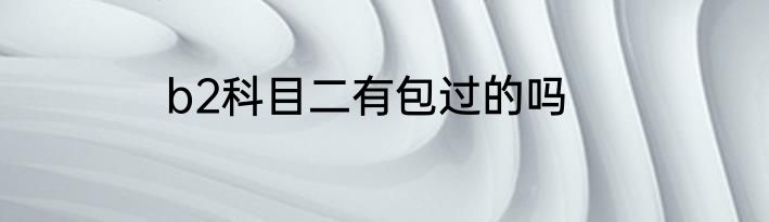 b2科目二有包过的吗
