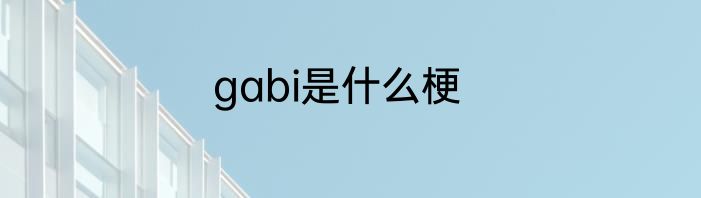gabi是什么梗