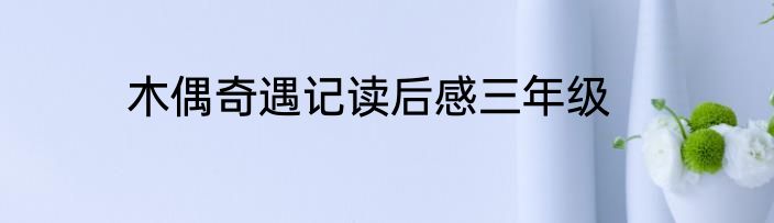 木偶奇遇记读后感三年级