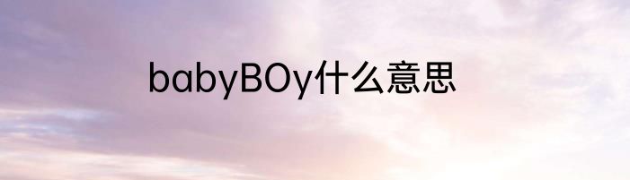 babyBOy什么意思