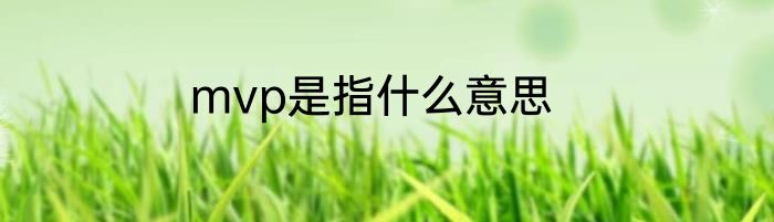 mvp是指什么意思