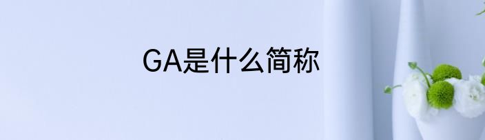 GA是什么简称