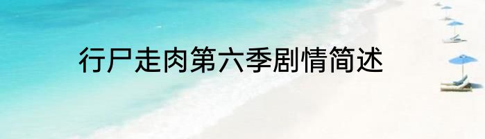 行尸走肉第六季剧情简述