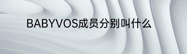 BABYVOS成员分别叫什么