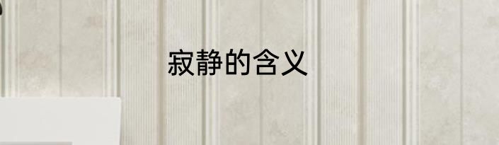 寂静的含义