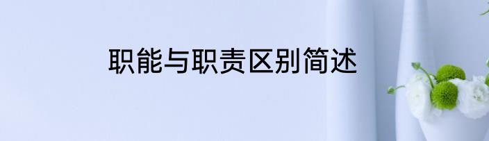 职能与职责区别简述
