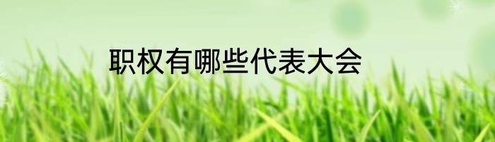 职权有哪些代表大会