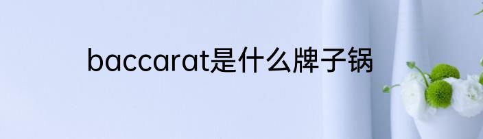 baccarat是什么牌子锅