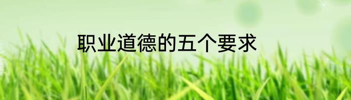 职业道德的五个要求