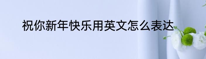 祝你新年快乐用英文怎么表达