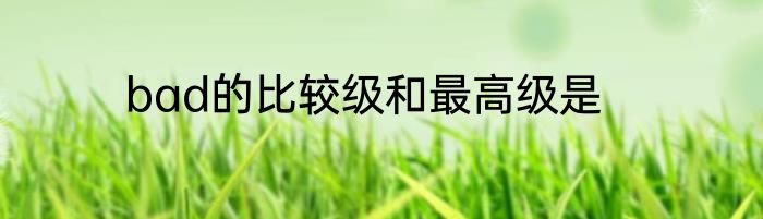 bad的比较级和最高级是