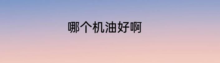 哪个机油好啊