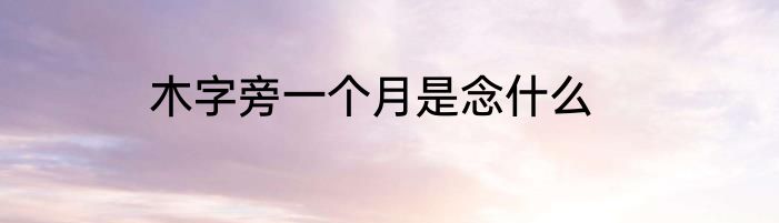 木字旁一个月是念什么