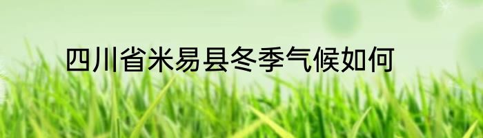 四川省米易县冬季气候如何
